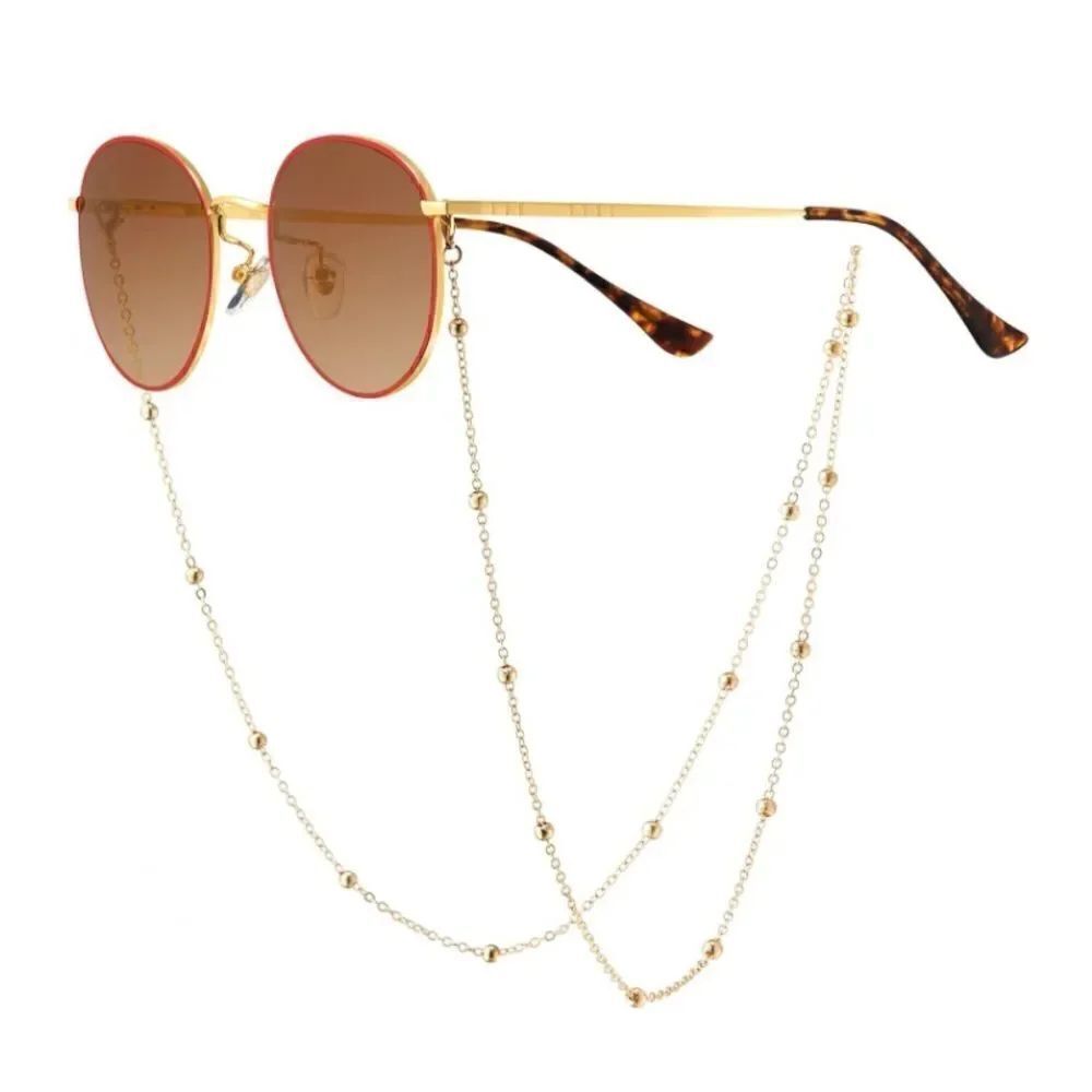 Classic Retro Sunnies with Chain Gradient Brown Lens - Picture 2 of 3
